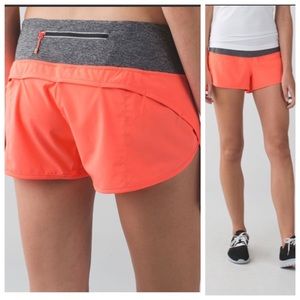 Lululemon Speed Short Grapefruit/Heathered Black Sz 12